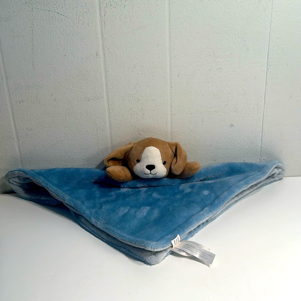 🖤 5/$30 🖤 Carters Puppy Dog Lovey Plush Blue Baby Security Blanket Soft Cuddly